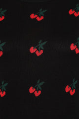 Banned Retro 50s Sonia Fair Isle Cherry Top-Black
