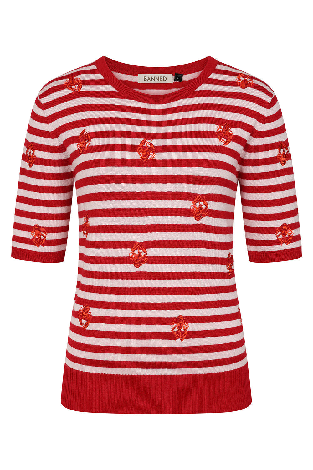 Banned Retro 50s Ruby Lobster Love Jumper-Red