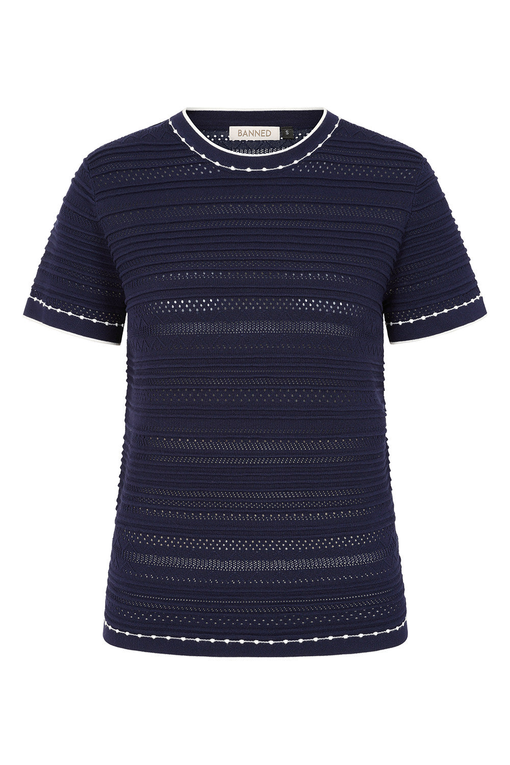 Banned Retro 50s Ruby Perforation Jumper-Navy