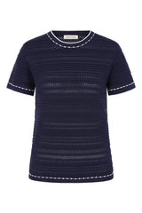 Banned Retro 50s Ruby Perforation Jumper-Navy
