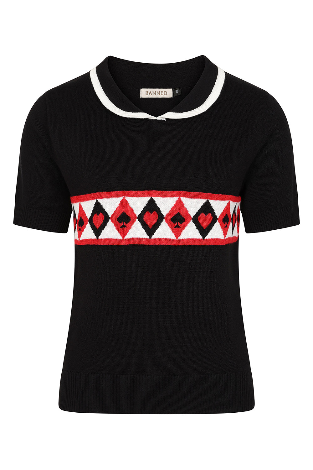 Banned Rockabilly Mila Ace Knitted Jumper-Black