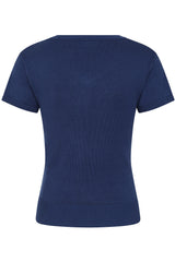 Banned Rockabilly Marine Molly Knitted Jumper-Navy/Red