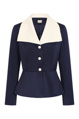 Banned Retro 50s Leonia Jacket Peplum-Navy