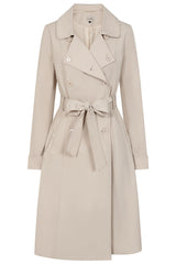Banned 40s Retro Anita Trench Coat Beige-Beige