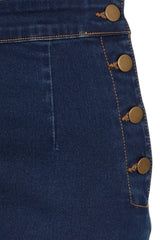 Banned Retro Coco Love Denim Shorts Heart Pockets-Denim/Blue