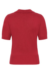 Banned Retro 40s Rosanna Knitted Top-Burgundy