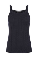Banned Retro 50s Joy Knot Top-Navy