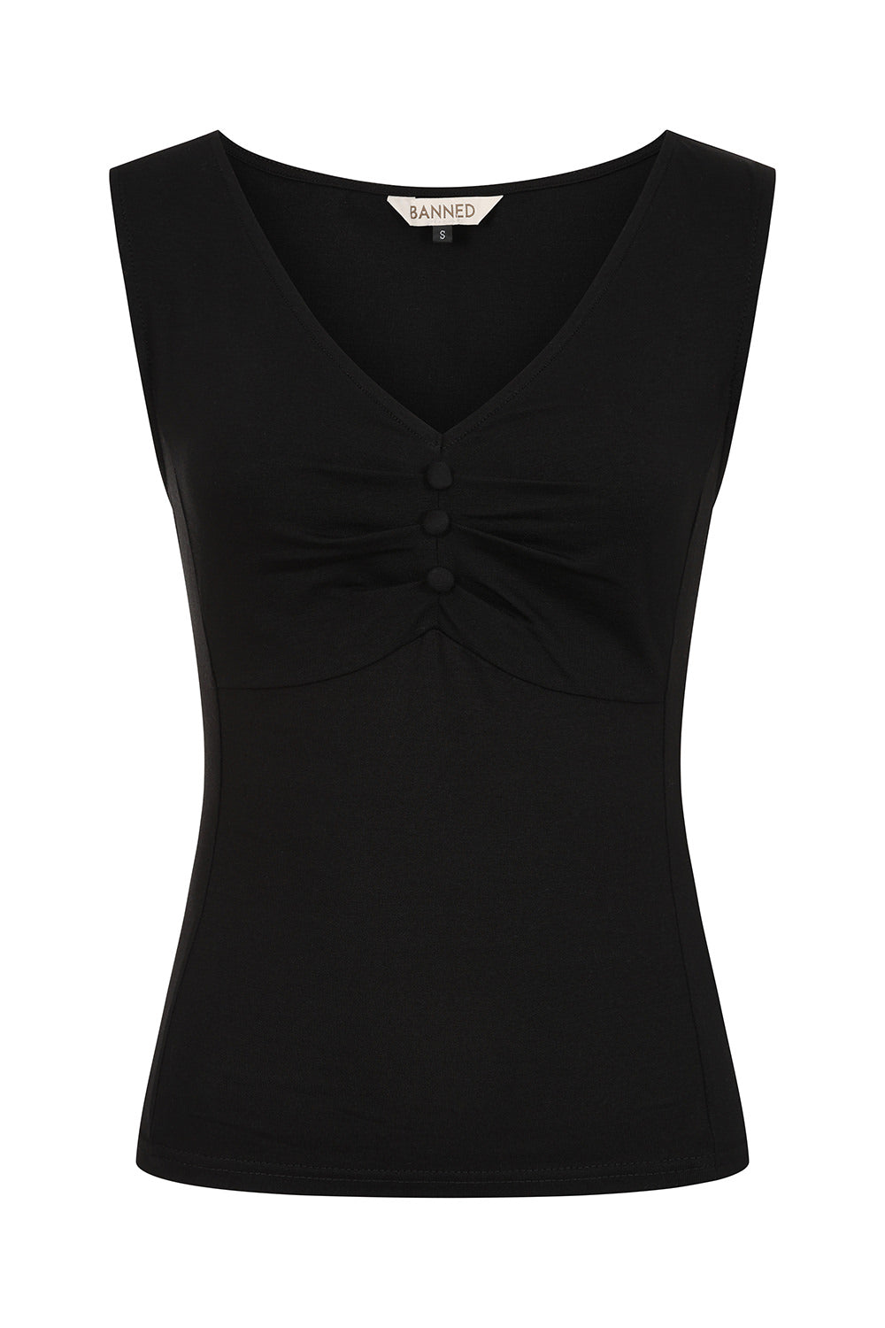 Vintage-Inspired 1950s Elaine Top - Retro Style By Banned"-Black"