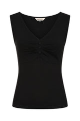 Vintage-Inspired 1950s Elaine Top - Retro Style By Banned"-Black"