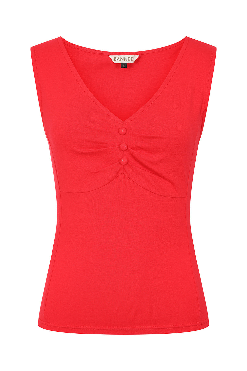 Vintage-Inspired 1950s Elaine Top - Retro Style By Banned"-Red"