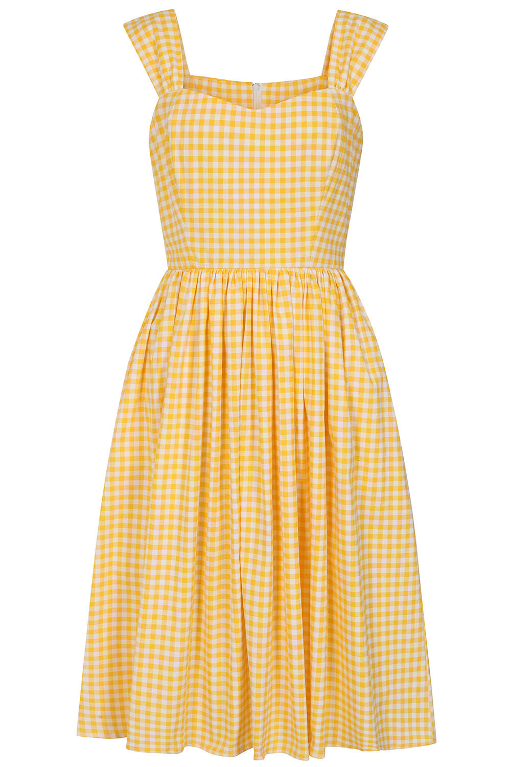 Banned Retro 50s Eliza Gingham Swing Dress-Yellow