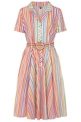 Banned Retro 50s Bella Multi Stripe Swing Full Circle Dress-Multicolor