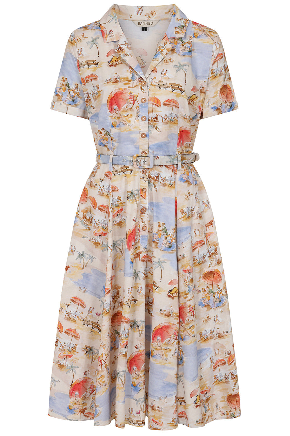 Banned Retro 50s Bella Retro Dress-Cream