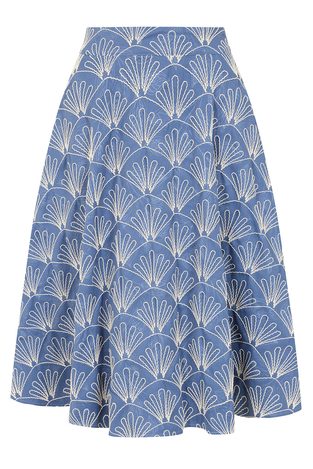 1950's Banned Retro Annie Sea Shell Skirt-Blue