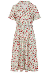 Banned Retro 40s Kate Cherry Dress-Cream