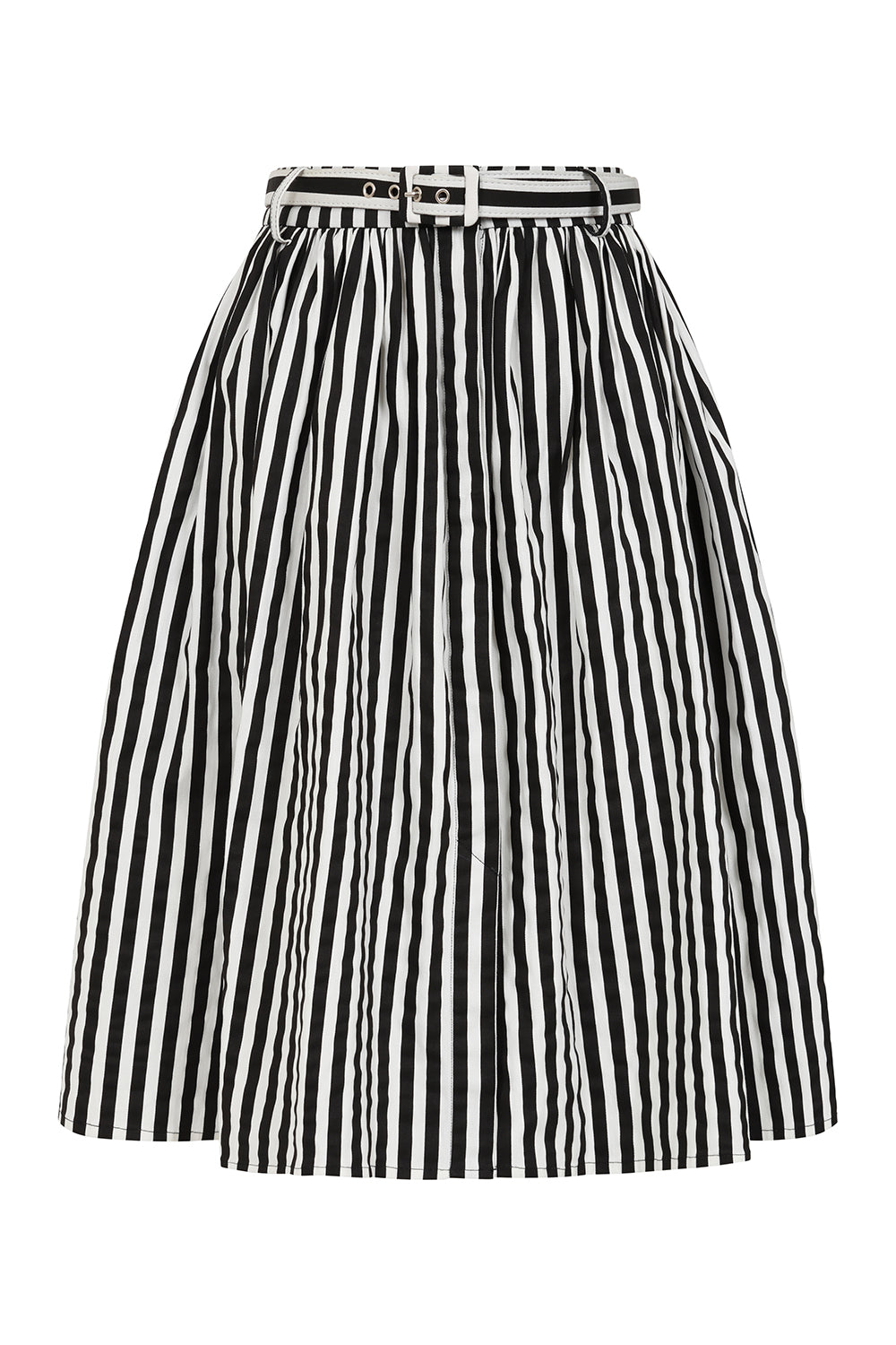 Banned Retro 50s Mila Striped Circle Swing Skirt And-Black/White