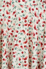 1950's Banned Retro Cary Cherry Skirt-Cream
