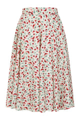 1950's Banned Retro Cary Cherry Skirt-Cream
