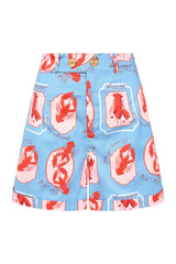 Banned Retro 50's June Lobster Love Shorts-Blue