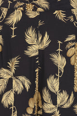 Banned Retro 40s Elizabeth Palazzo Golden Hour Palm Trousers-Black