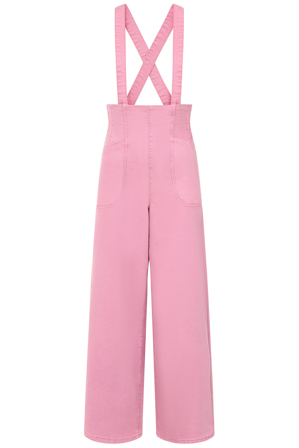 Banned Retro Jolene 50s High Waist Suspender Jeans-Dark Pink