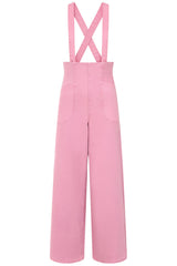 Banned Retro Jolene 50s High Waist Suspender Jeans-Dark Pink