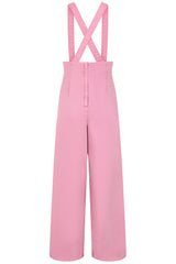Banned Retro Jolene 50s High Waist Suspender Jeans-Dark Pink