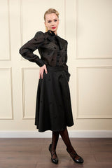 1950's Banned Retro Annie Cherry Skirt-Black