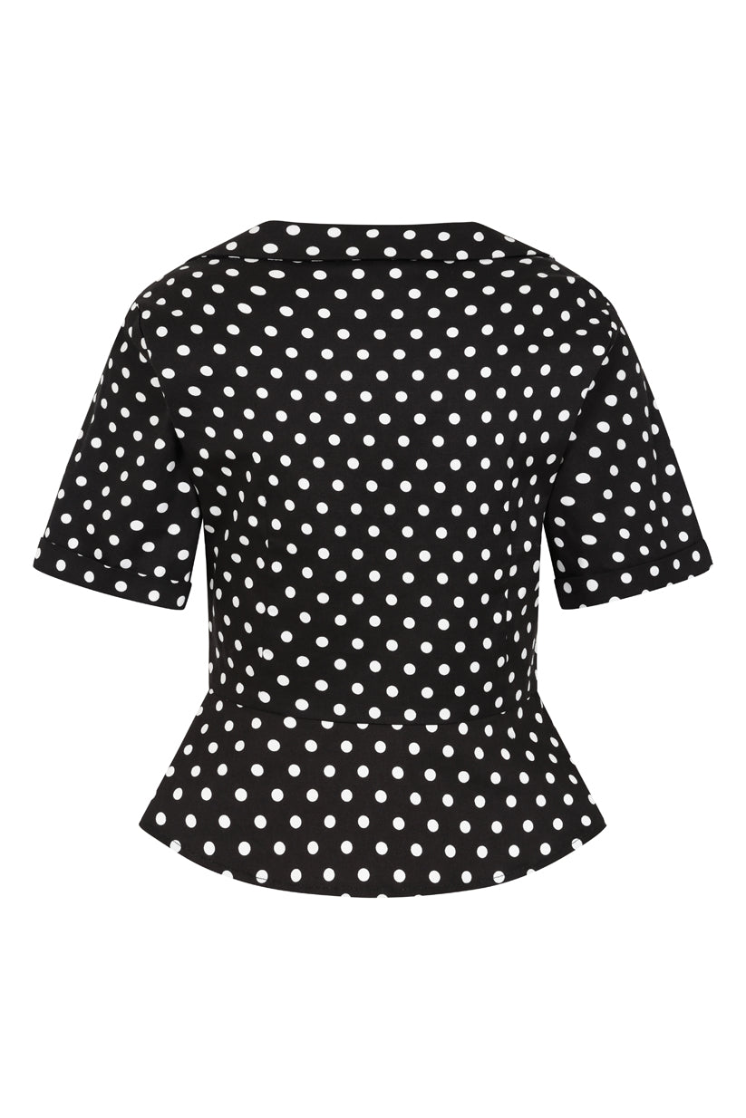 Banned Retro Marion Polka Dot Blouse And-Black