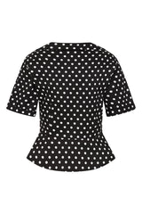 Banned Retro Marion Polka Dot Blouse And-Black