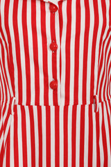Banned Retro 50s Genevieve Swing Striped Dress-Red