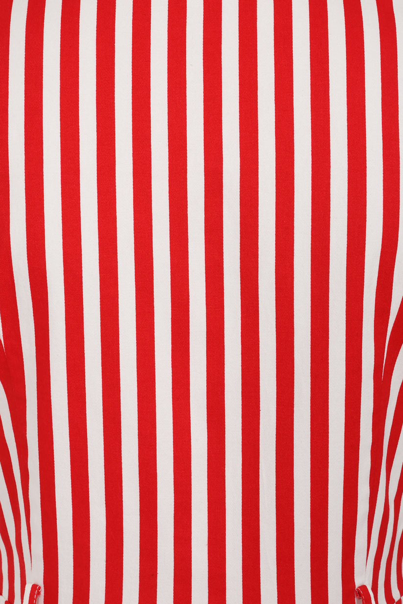 Banned Retro 50s Genevieve Swing Striped Dress-Red