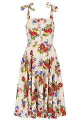 Banned Retro 50s Angelica Corset Floral Swing Dress-Cream