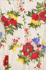 Banned Retro 50s Angelica Corset Floral Swing Dress-Cream