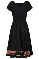 Banned Retro 50s Carmen Full Skirt Swing Dress-Black