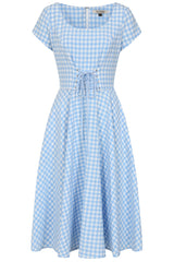 Banned Retro 50s Lola Gingham Swing Dress-Blue