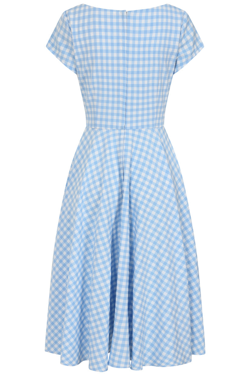 Banned Retro 50s Lola Gingham Swing Dress-Blue