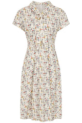 Banned Retro 40s Shirley Seaside Dress-Cream
