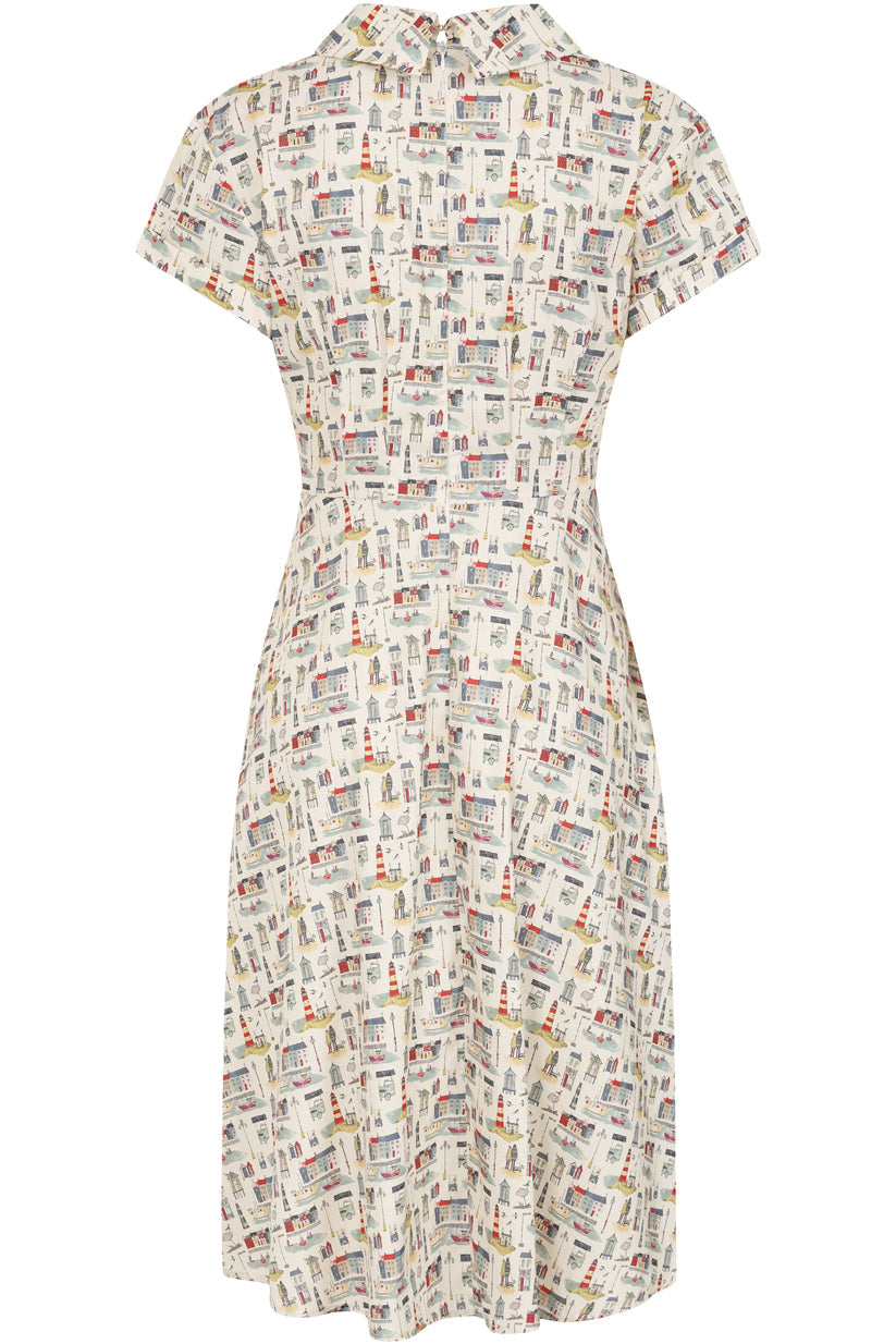 Banned Retro 40s Shirley Seaside Dress-Cream