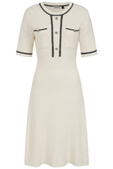 Banned Retro 40s Davina Knit Dress-Cream