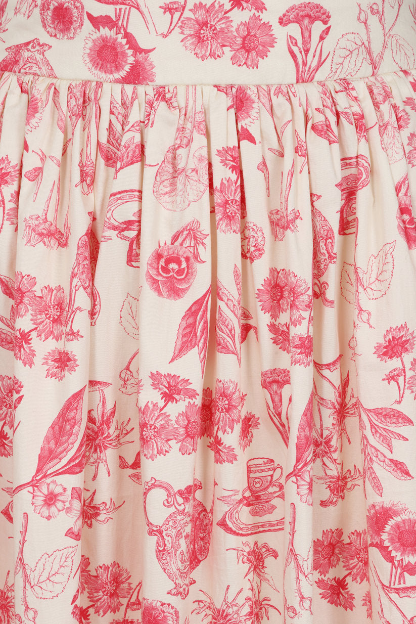 Banned Retro 50s Rosie Circle Floral Tea Swing Skirt-Cream