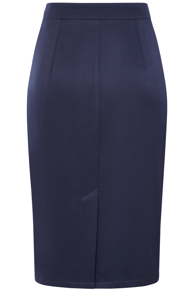 Banned Retro 50s Leonia Pencil Skirt-Navy