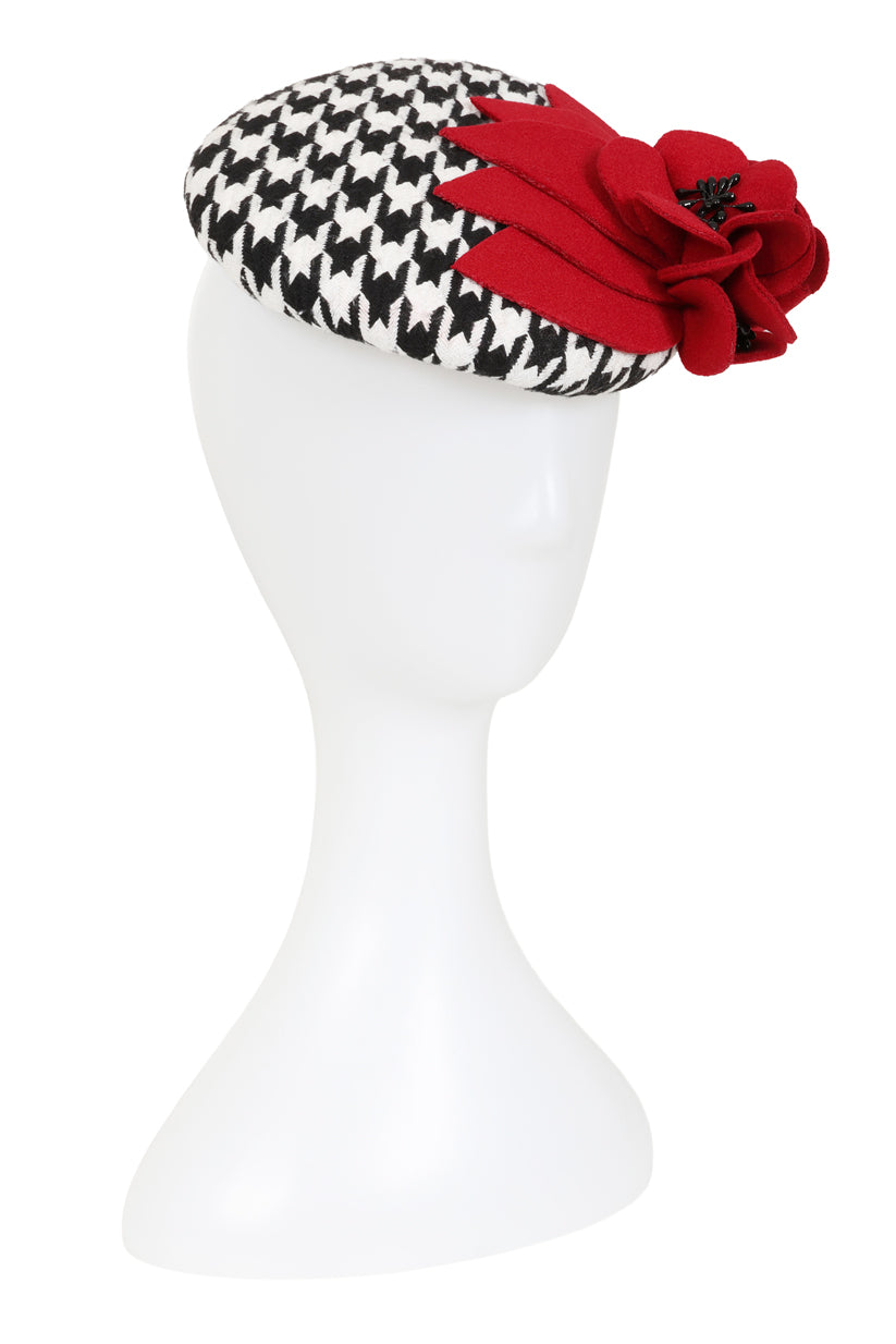 Banned Retro Hahnentritt-Rosen-Fascinator