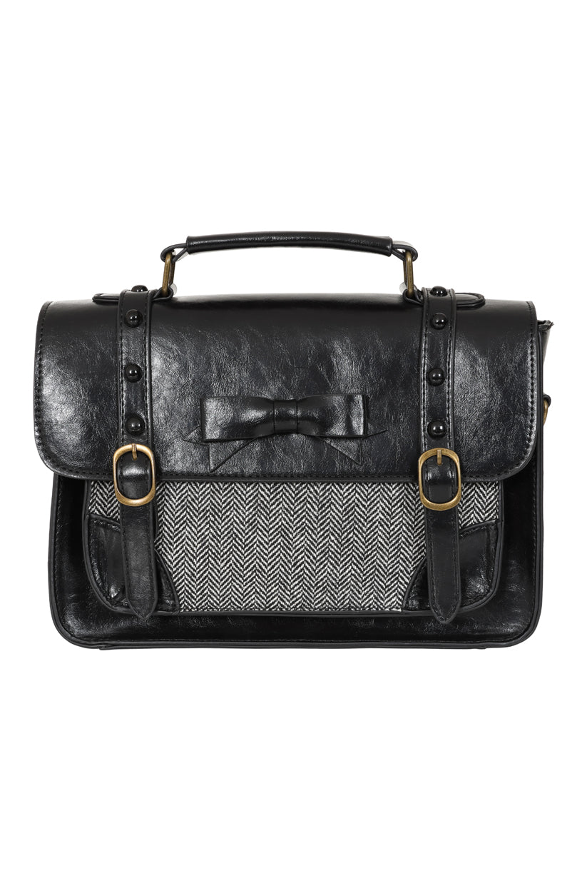 Banned Retro Herringbone Heirloom Satchel Bag