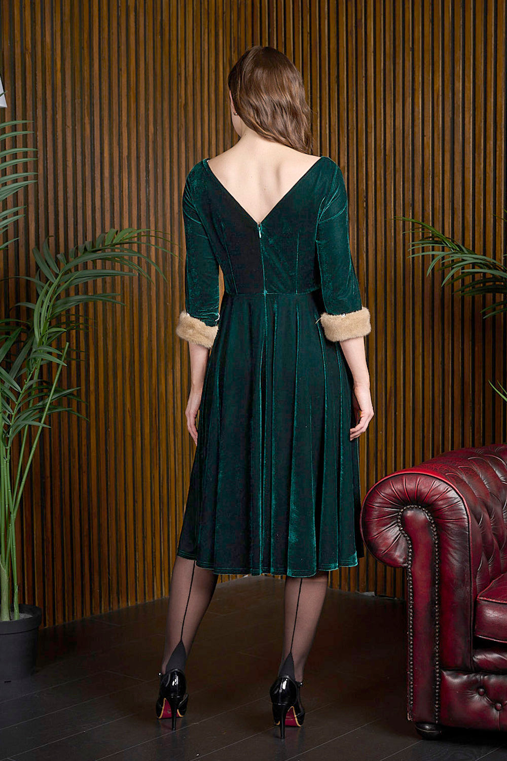 Banned Retro Nina Velvet Swing Dress