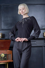 Banned Retro Carla Spinnennetz-Pullover