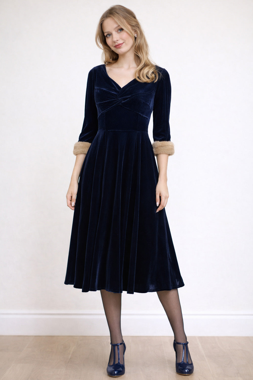 Banned Retro Nina Velvet Swing Dress