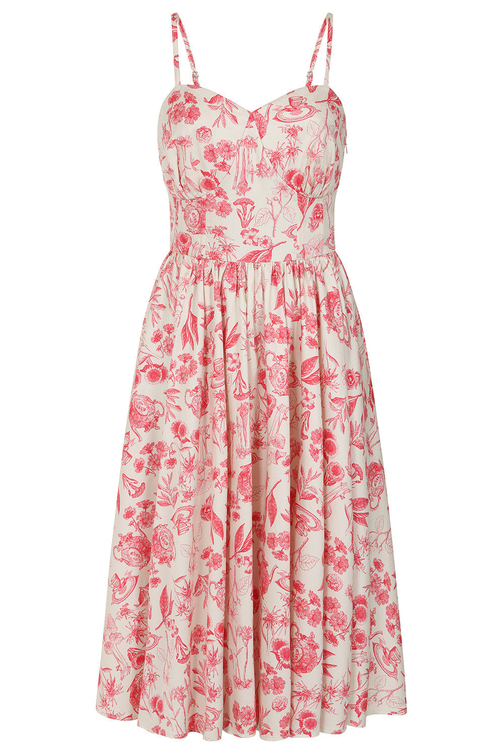 Banned Retro Jeanie Tea Floral Corset Dress-Cream