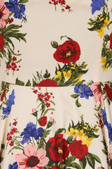 Banned Retro 50s Sophie Floral Serenade Swing Dress-Cream