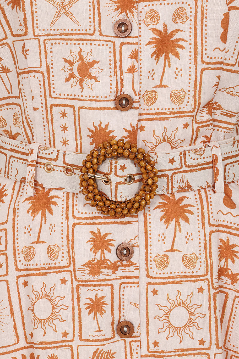 Banned Retro 40s Kate Tonal Tropic Dress-Brown
